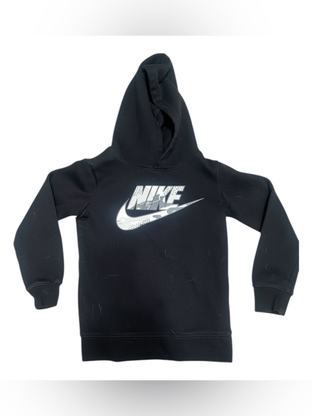 Nike Black Kids Hoodie with Gray Camo Swoosh - Picture 2 of 3